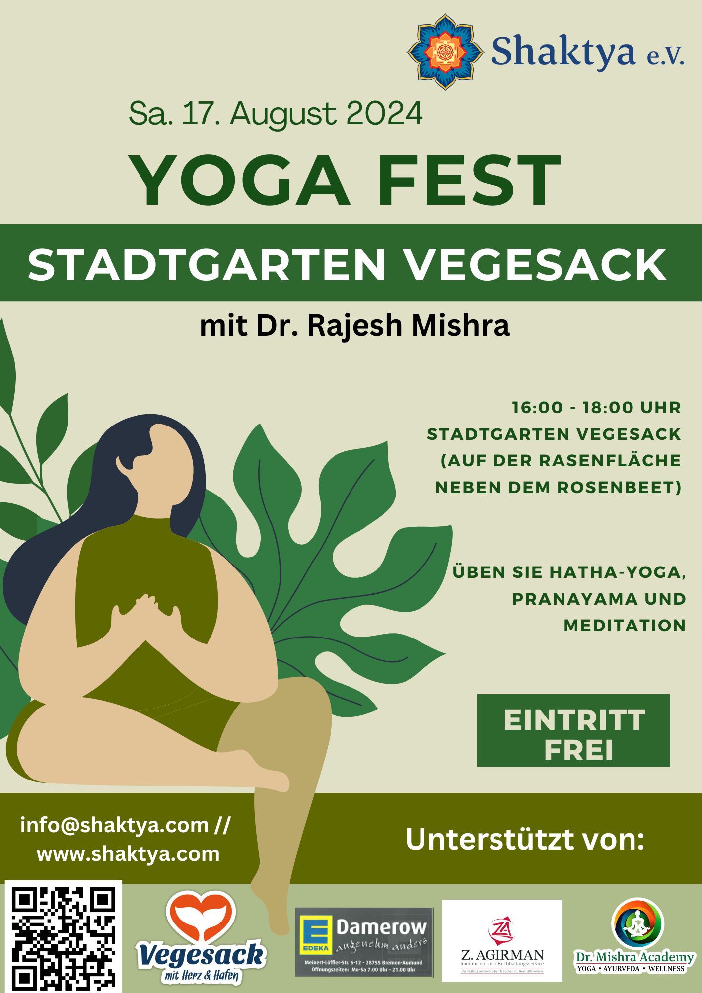 Yoga Fest Stadtgarten Vegesack mit Dr. Rajesh Mishra! 🌿