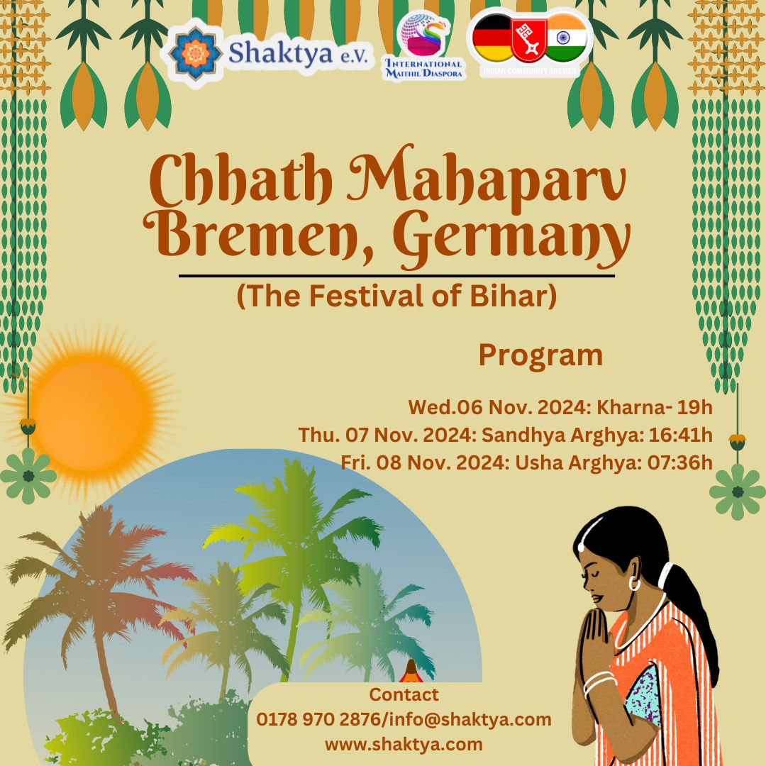 Chhath Mahaparv Bremen, Germany Dr Mishra Academy, Reeder Bischoff Straße 44, 28757 Bremen